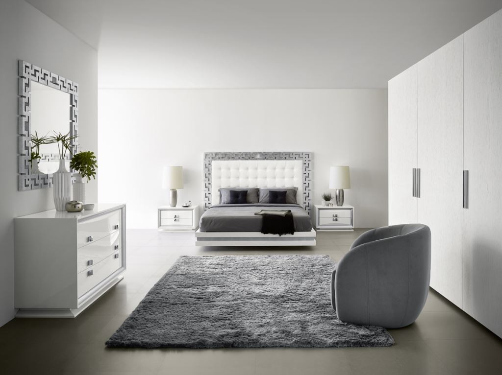 Dormitorio blanco/plata