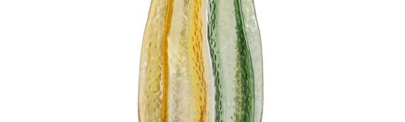 GREEN-YELLOW GLASS VASE