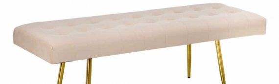 BANQUETA TERCIOPELO BEIGE