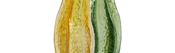 GREEN-YELLOW GLASS VASE